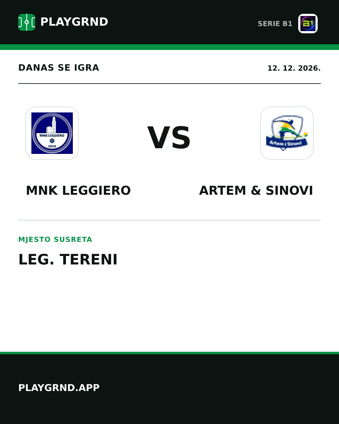 Instagram slika: MNK Leggiero vs Artem & Sinovi