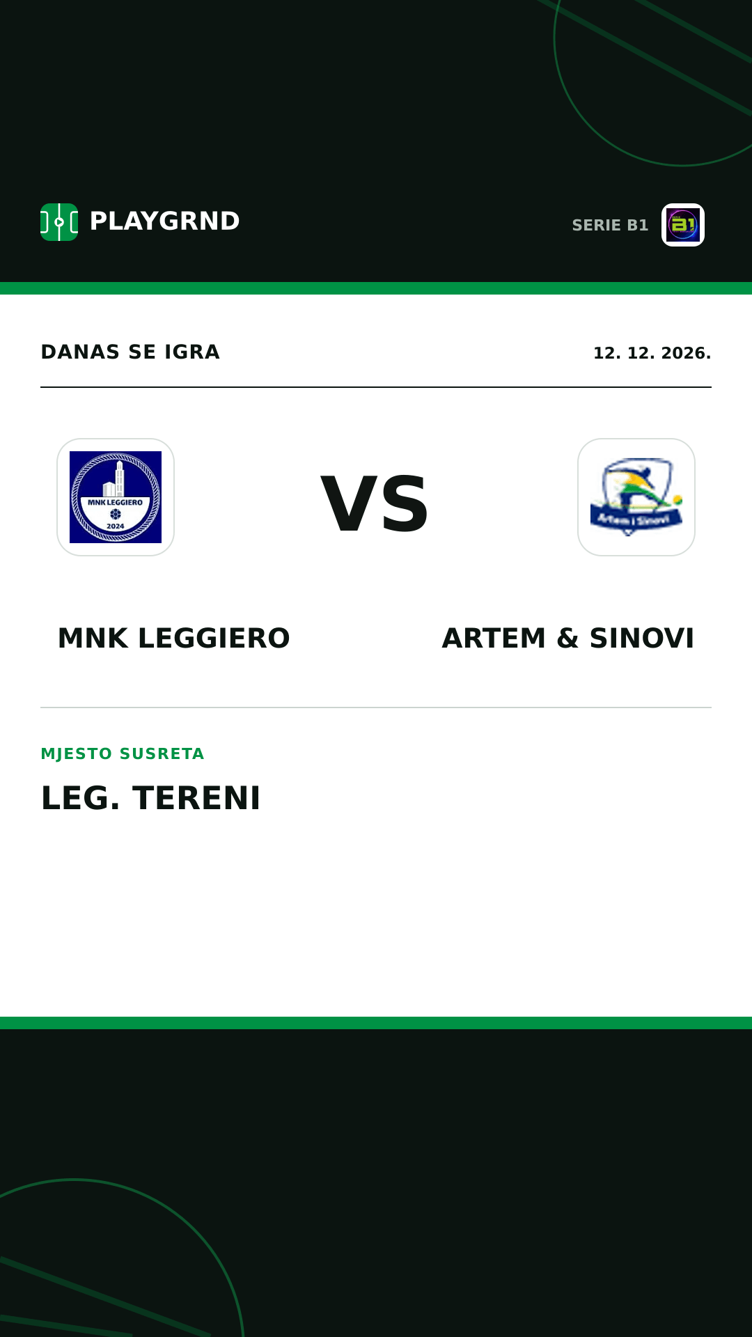Instagram slika: MNK Leggiero vs Artem & Sinovi