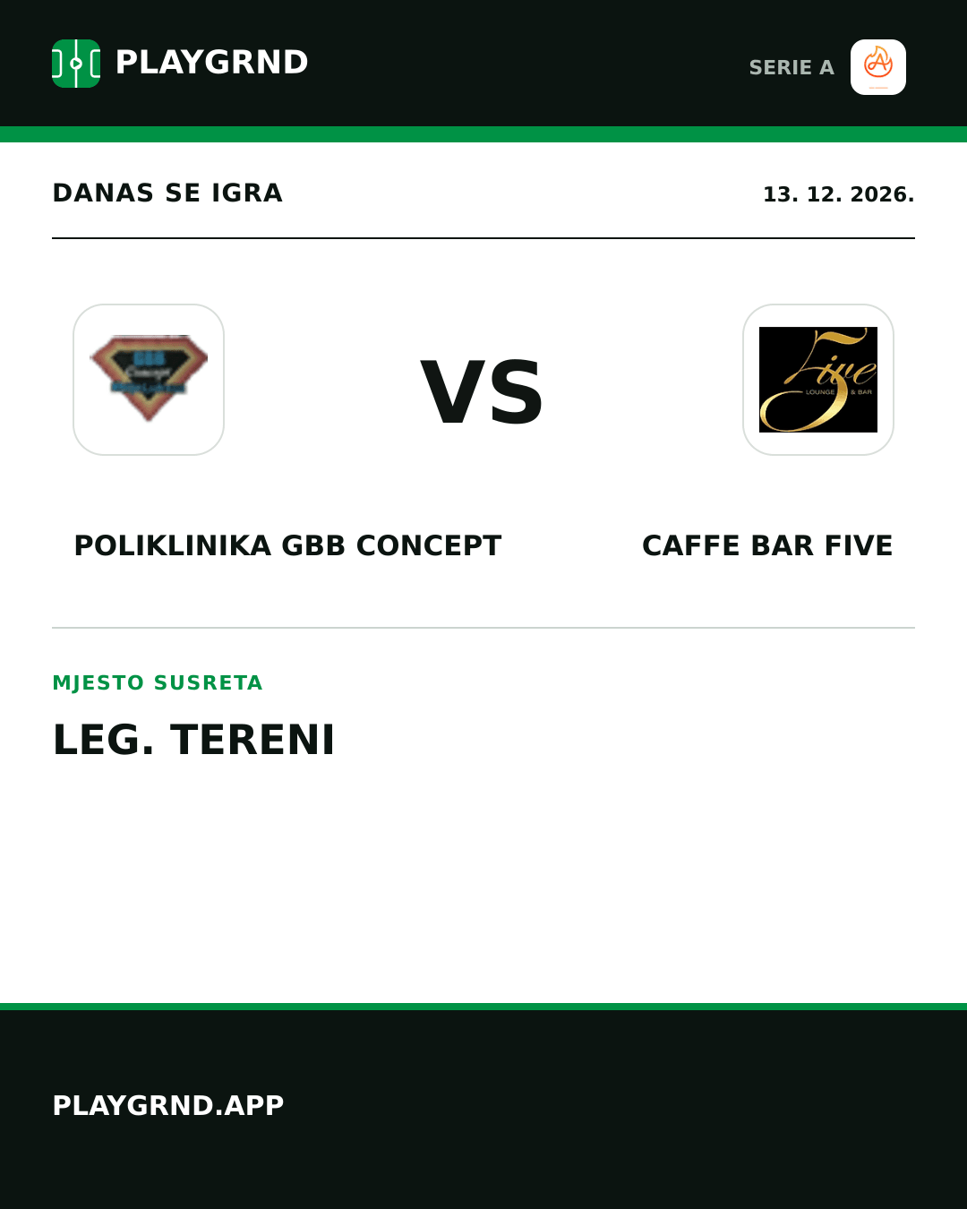 Instagram slika: Poliklinika Gbb Concept vs Caffe Bar Five