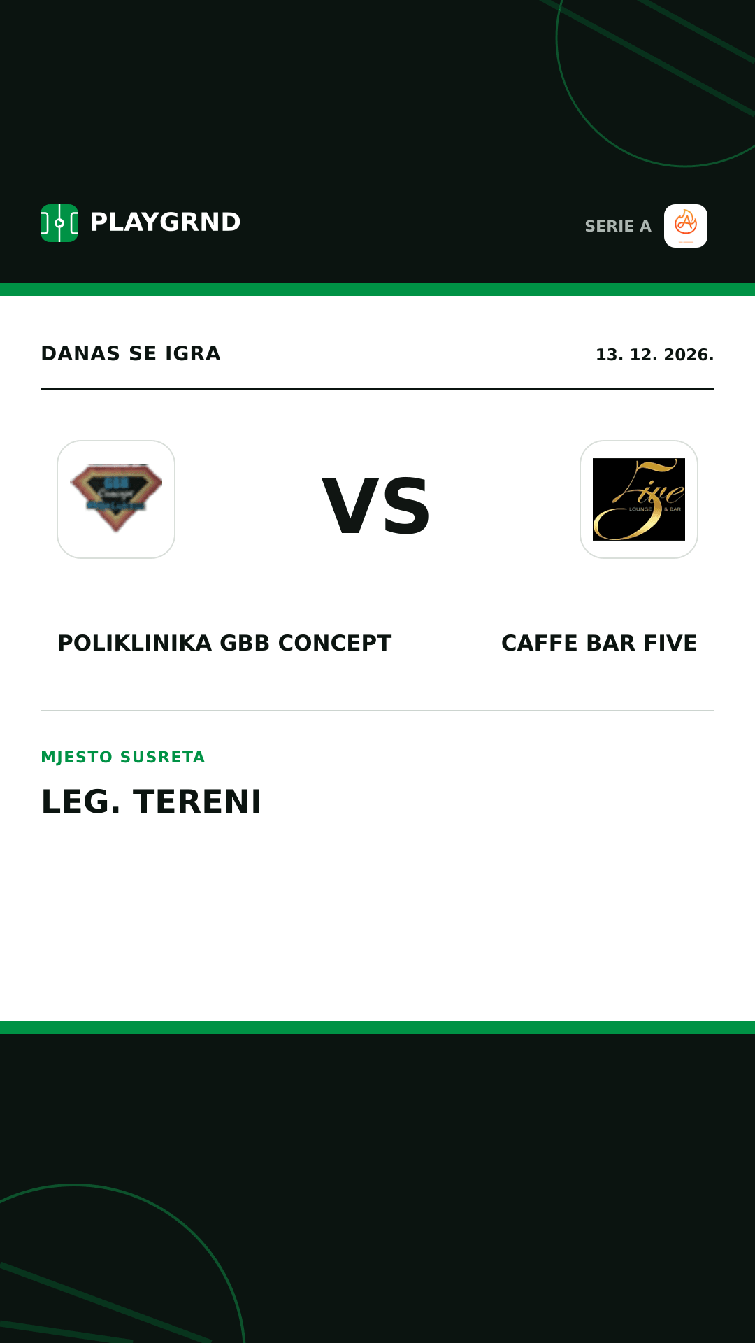 Instagram slika: Poliklinika Gbb Concept vs Caffe Bar Five