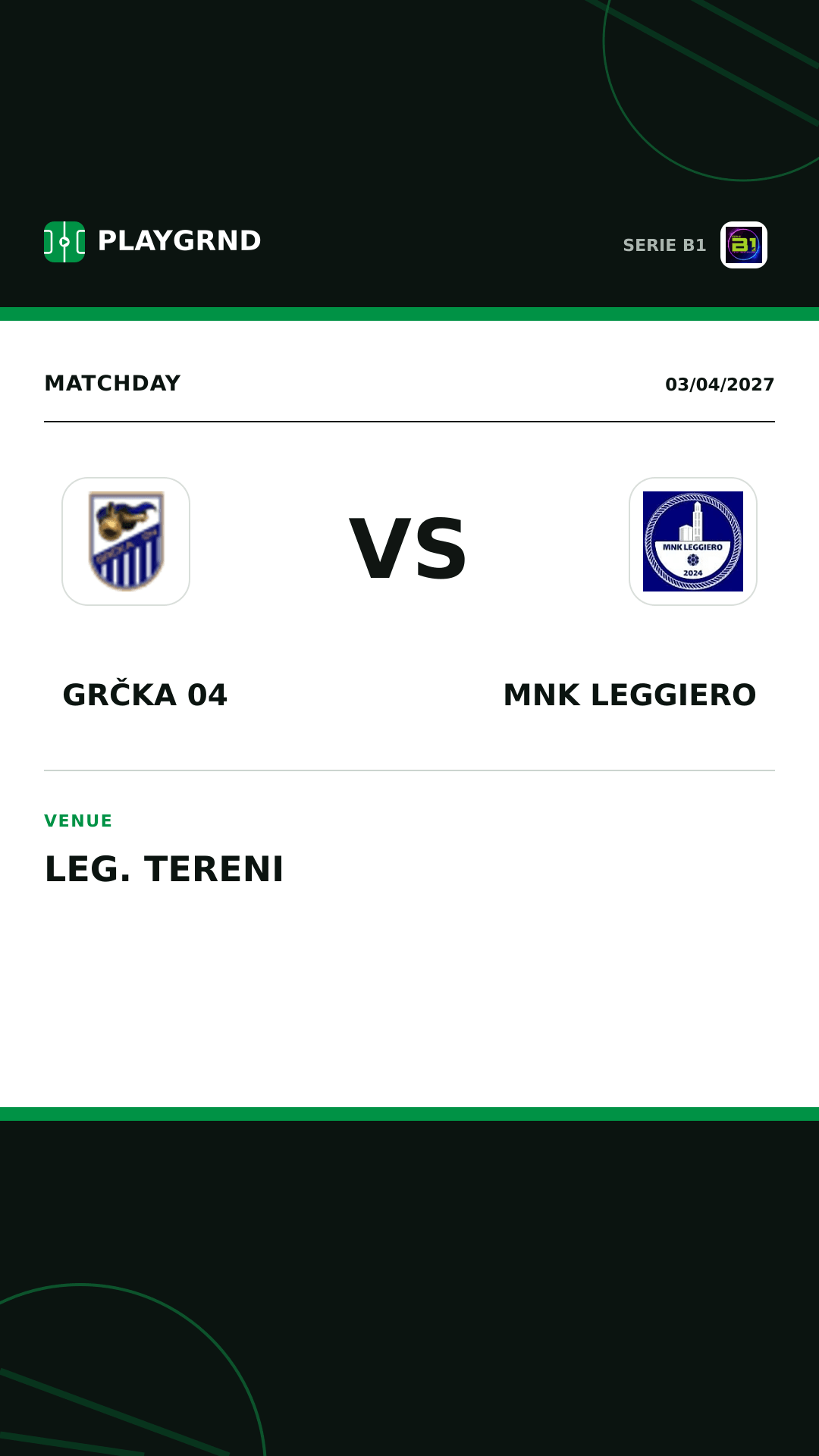 Instagram artwork: Grčka 04 vs MNK Leggiero