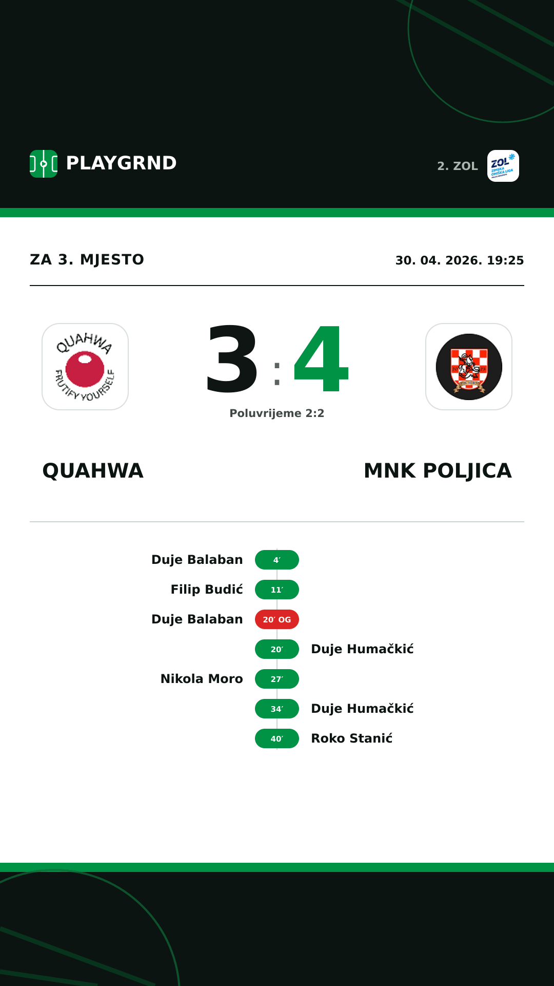 Instagram slika: QUAHWA 3:4 MNK Poljica