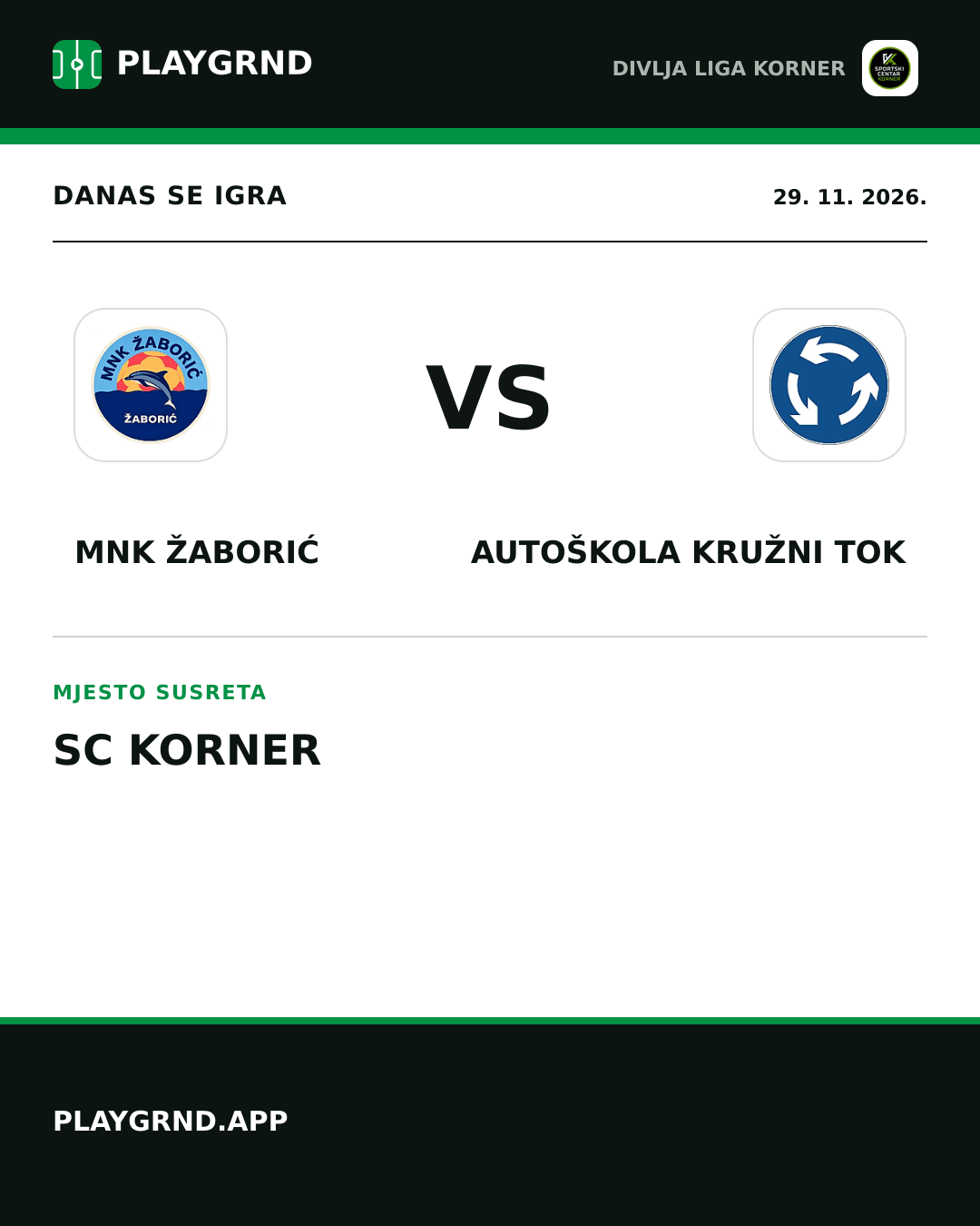 Instagram slika: MNK Žaborić vs Autoškola Kružni tok