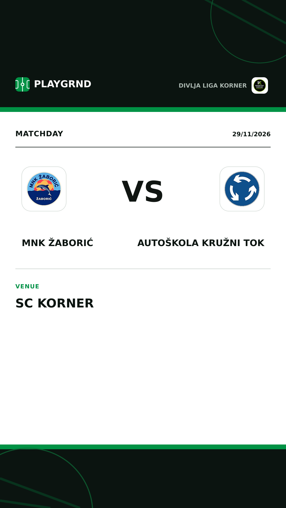 Instagram artwork: MNK Žaborić vs Autoškola Kružni tok