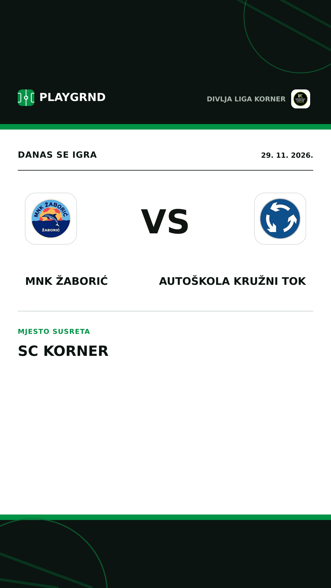 Instagram slika: MNK Žaborić vs Autoškola Kružni tok