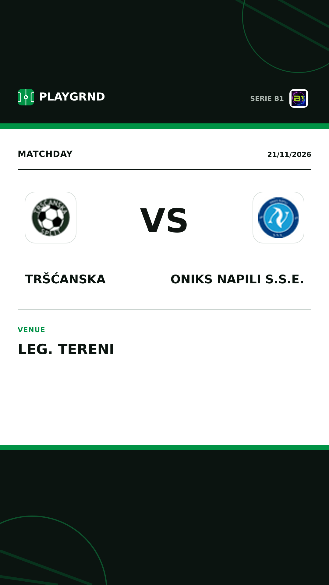 Instagram artwork: Tršćanska vs Oniks Napili S.S.E.