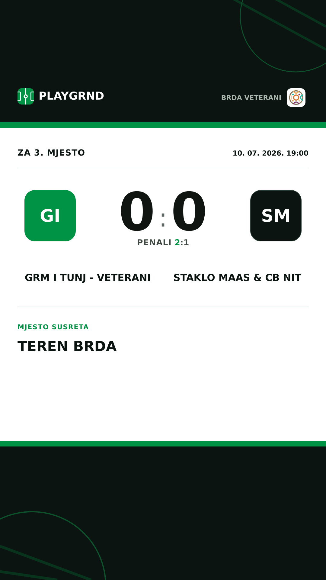 Instagram slika: Grm i Tunj - Veterani 0:0 Staklo Maas & CB Nit