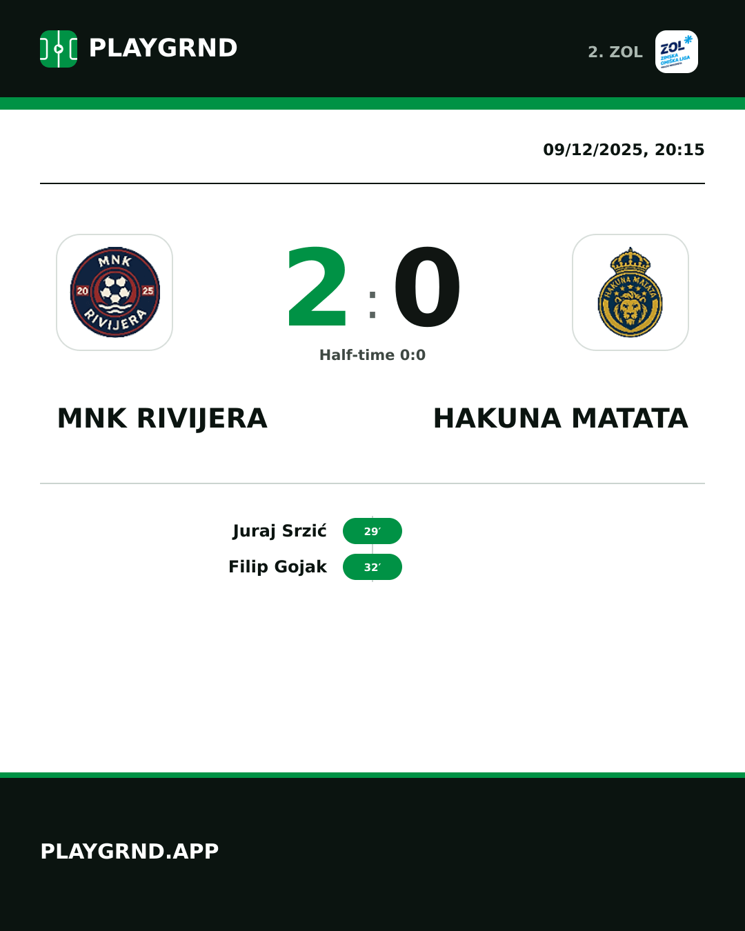Instagram artwork: MNK Rivijera 2:0 Hakuna Matata