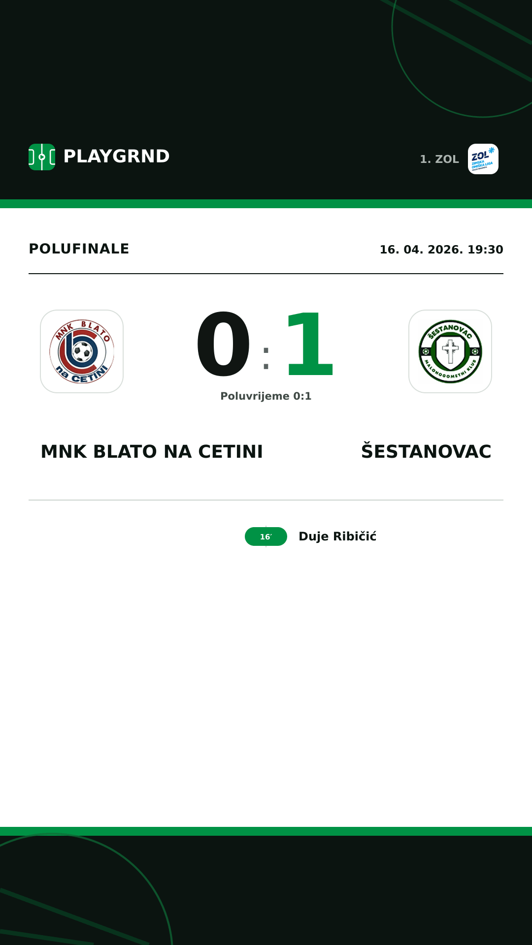 Instagram slika: MNK Blato na Cetini 0:1 Šestanovac
