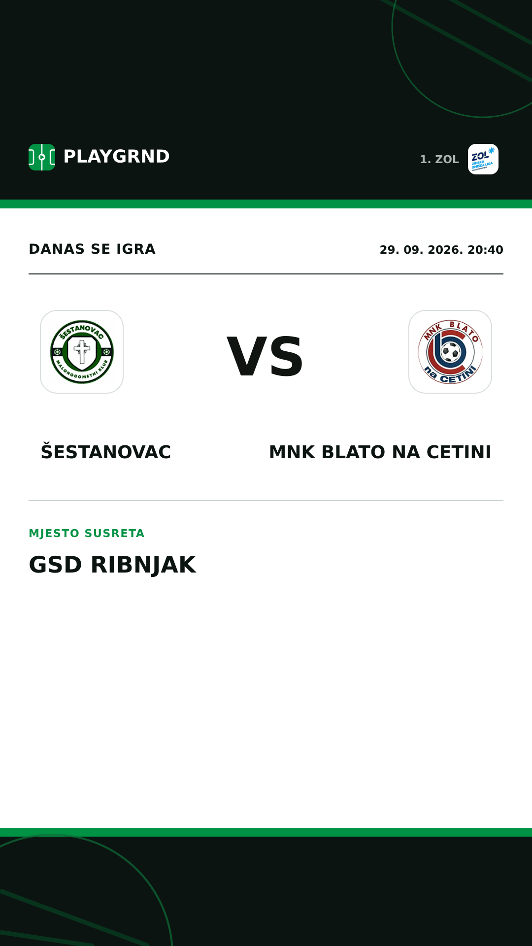 Instagram slika: Šestanovac vs MNK Blato na Cetini