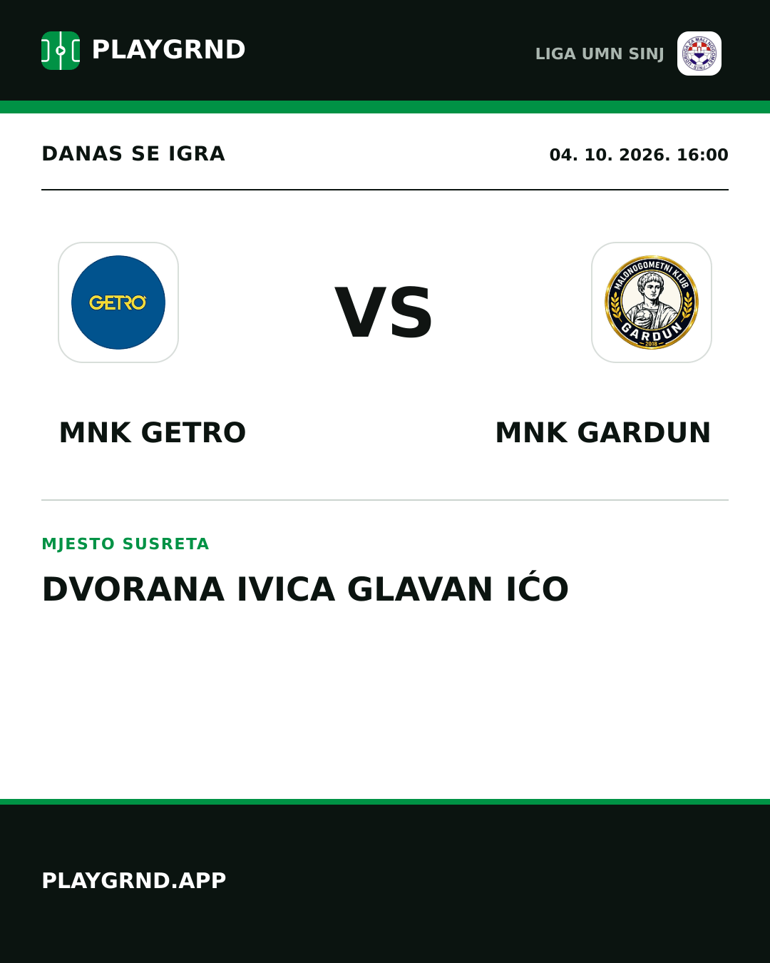 Instagram slika: MNK Getro vs MNK Gardun