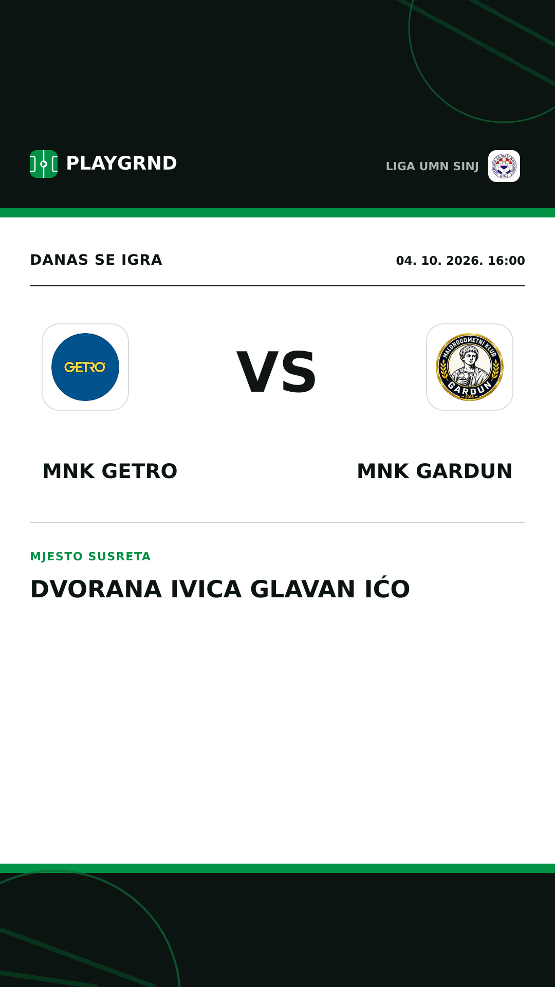 Instagram slika: MNK Getro vs MNK Gardun