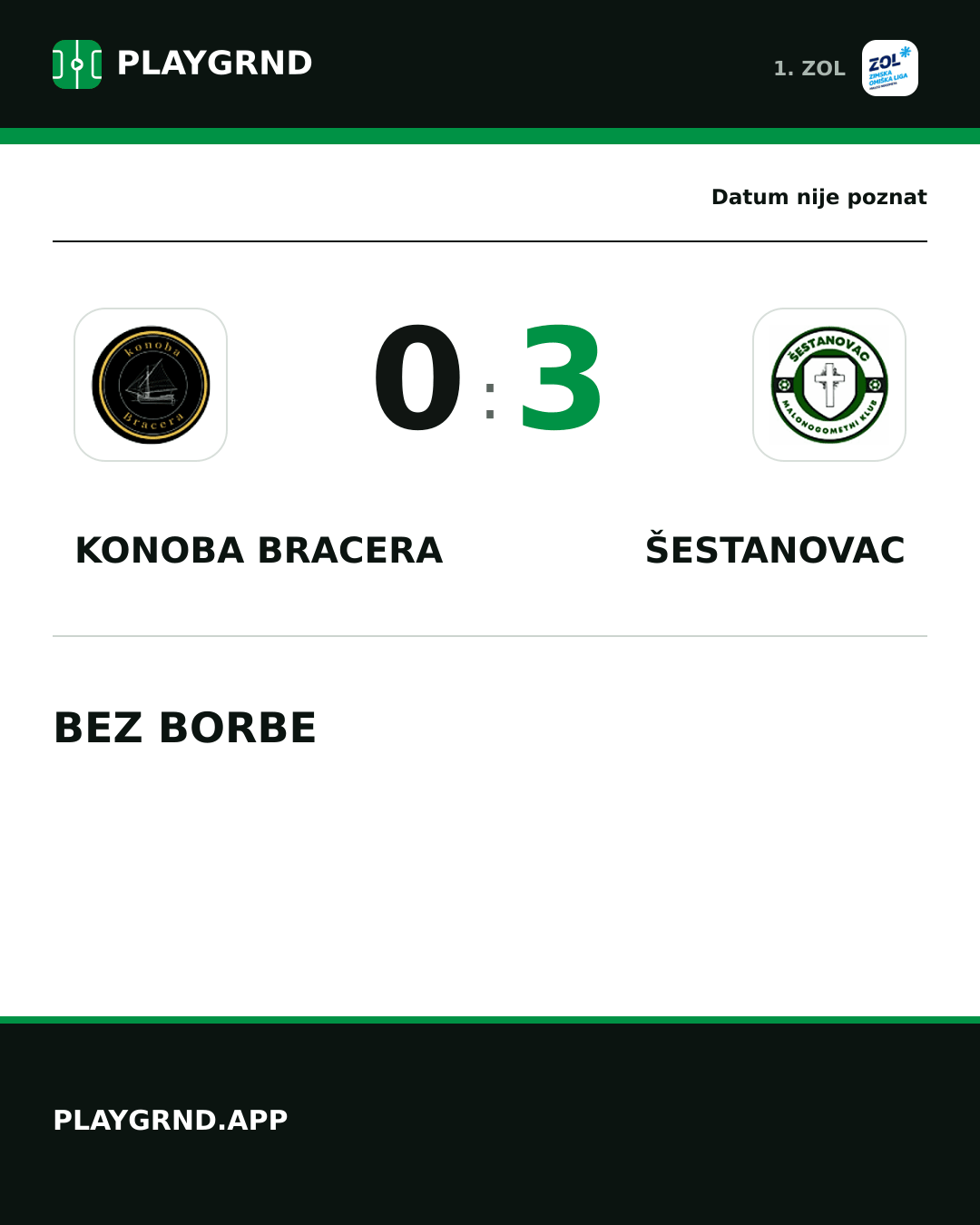 Instagram slika: Konoba Bracera 0:3 Šestanovac