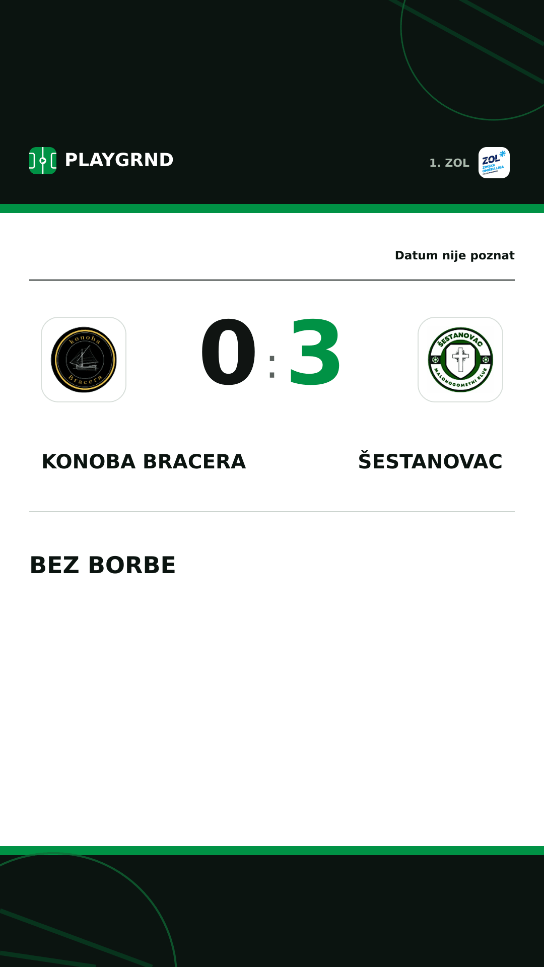 Instagram slika: Konoba Bracera 0:3 Šestanovac