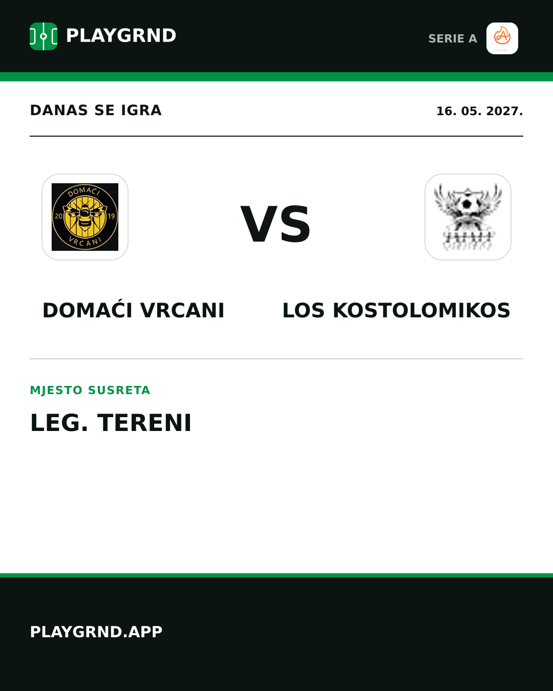 Instagram slika: Domaći Vrcani vs Los Kostolomikos