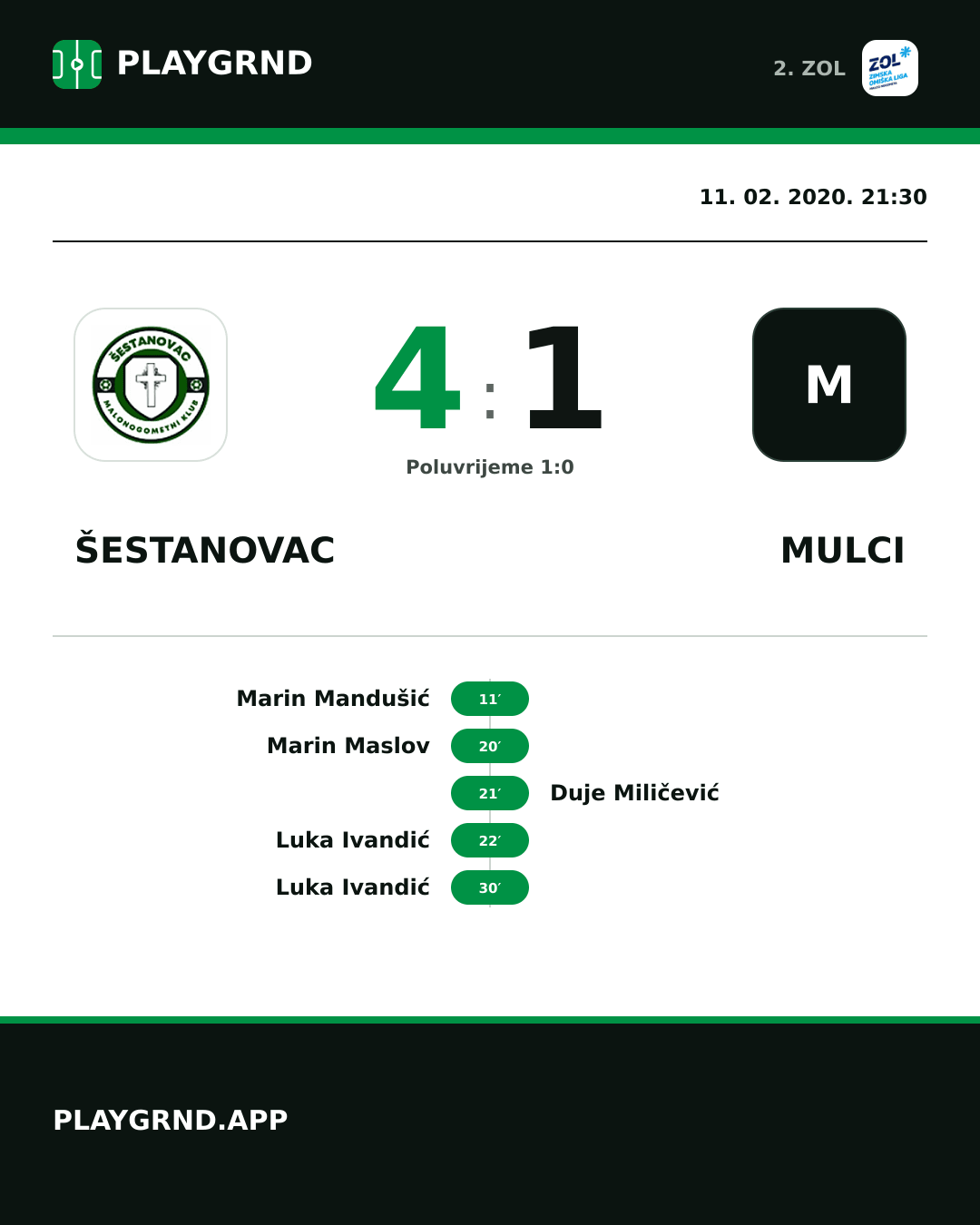 Instagram slika: Šestanovac 4:1 Mulci