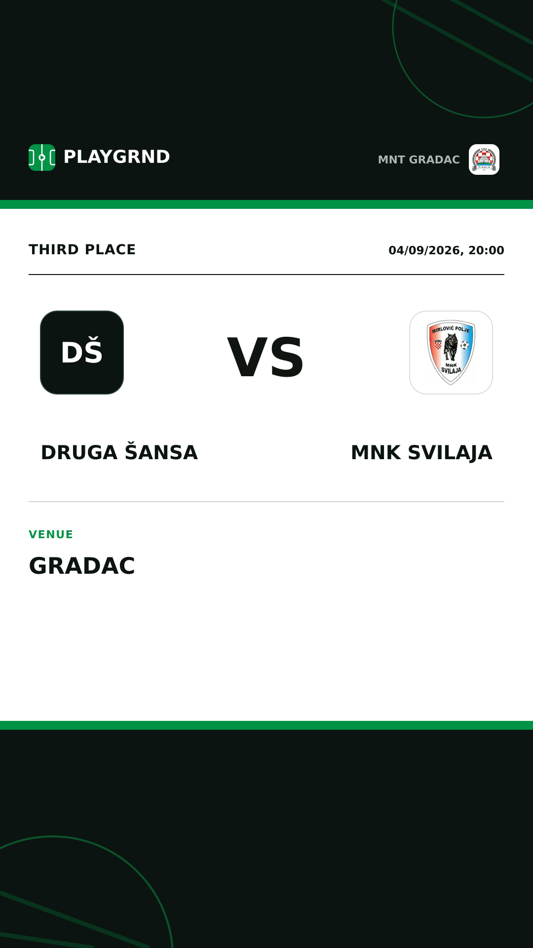Instagram artwork: Druga šansa vs MNK Svilaja