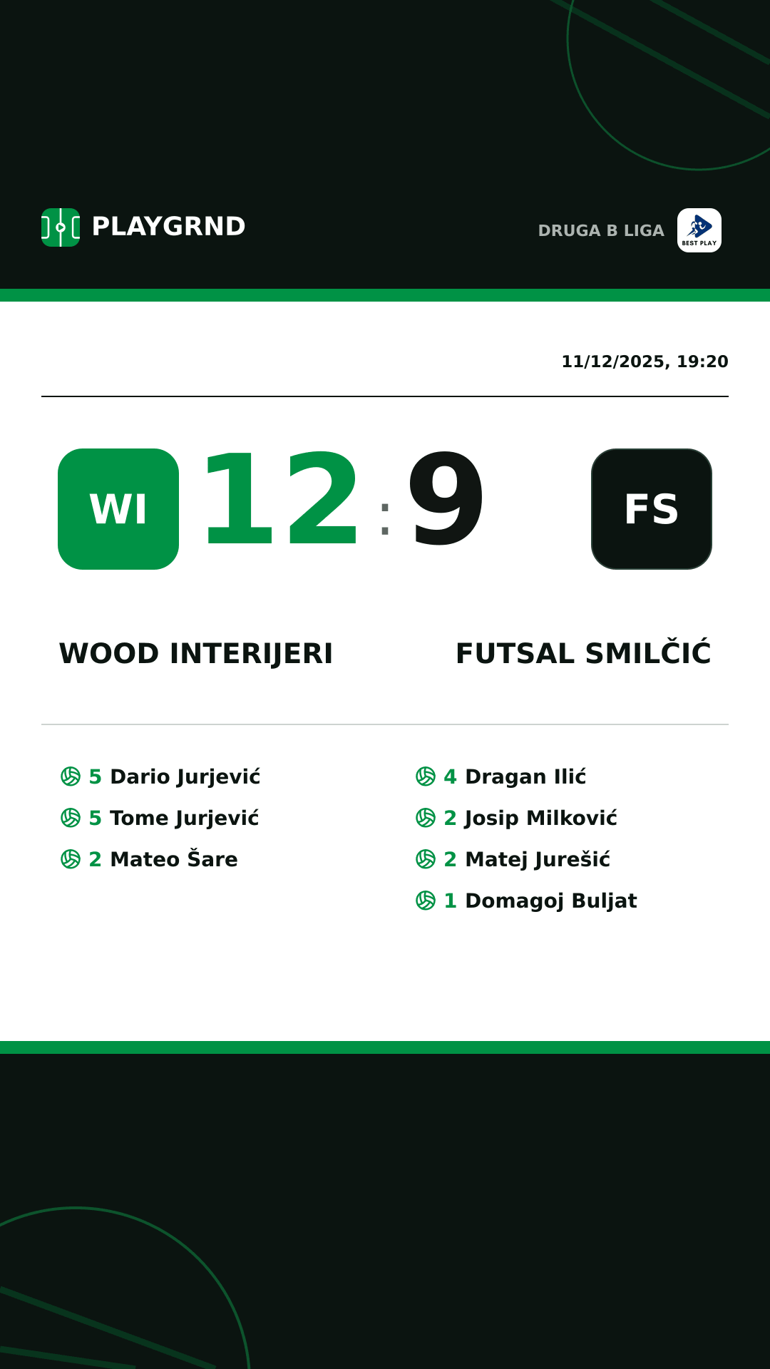 Instagram artwork: Wood Interijeri 12:9 Futsal Smilčić
