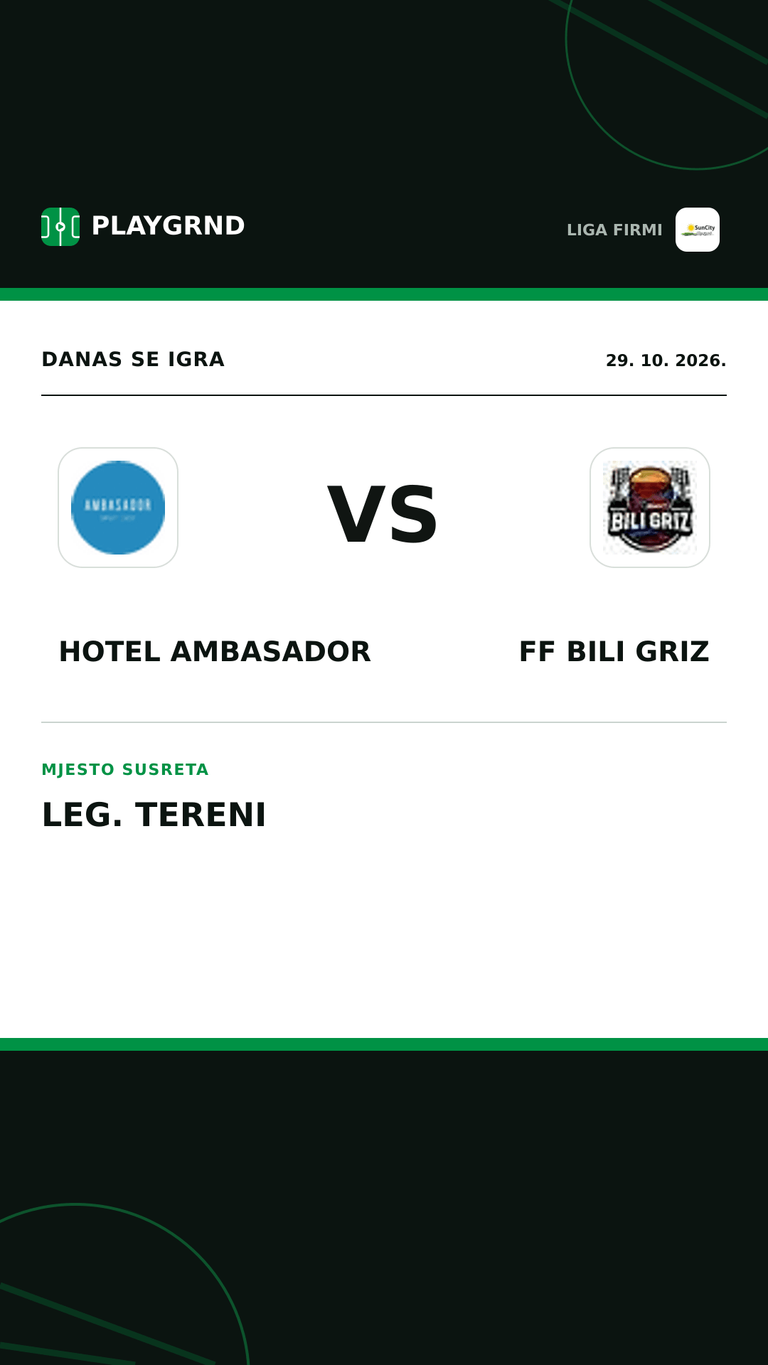 Instagram slika: Hotel Ambasador vs FF Bili Griz