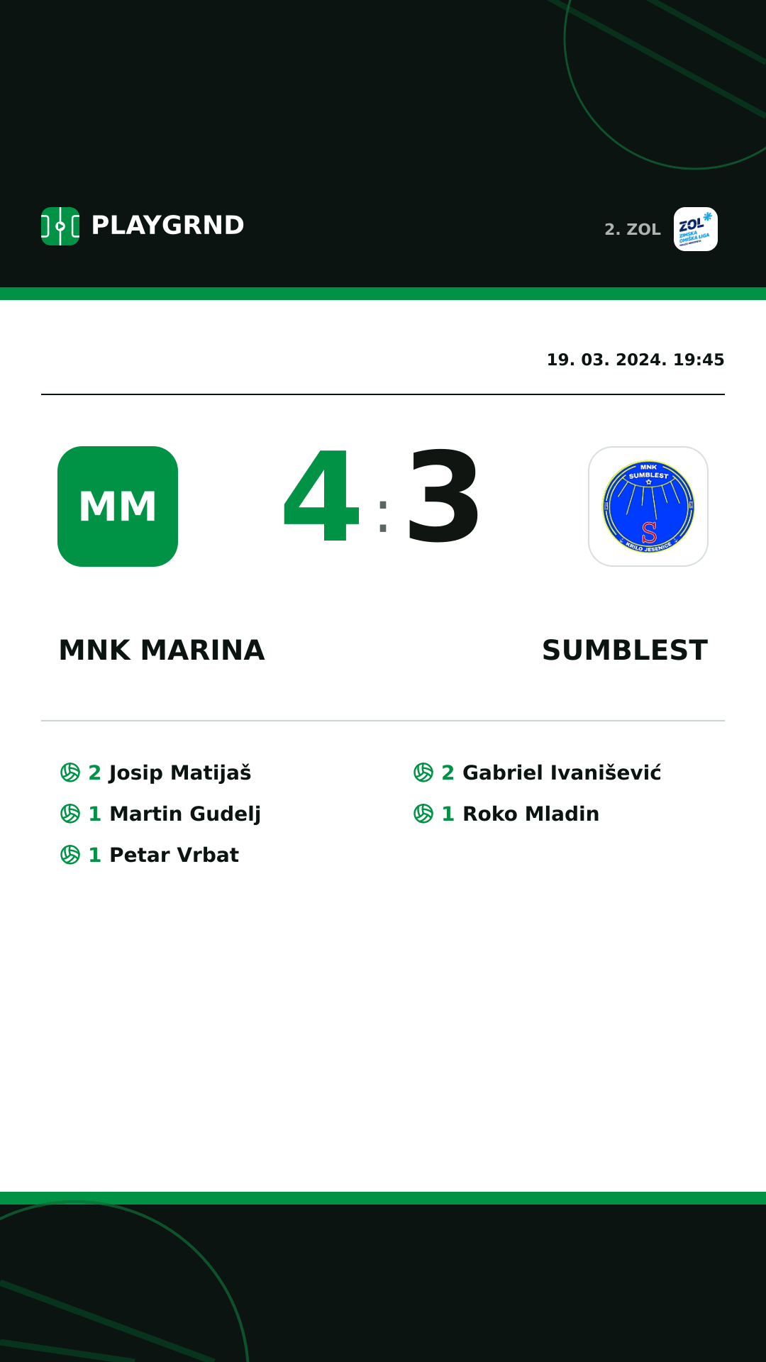Instagram slika: MNK Marina 4:3 Sumblest