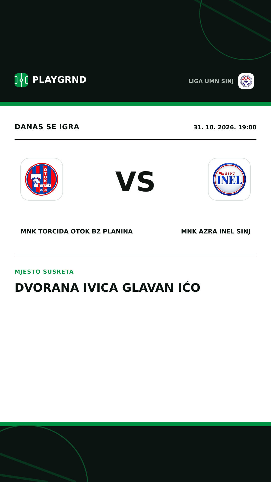 Instagram slika: MNK Torcida Otok BZ Planina vs MNK Azra Inel Sinj