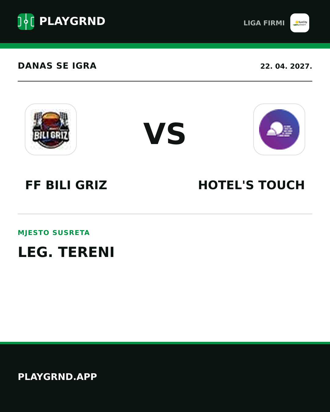 Instagram slika: FF Bili Griz vs Hotel's Touch
