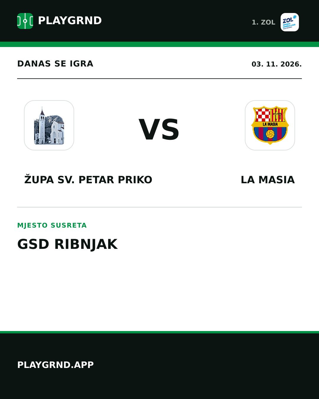 Instagram slika: Župa Sv. Petar Priko vs La Masia