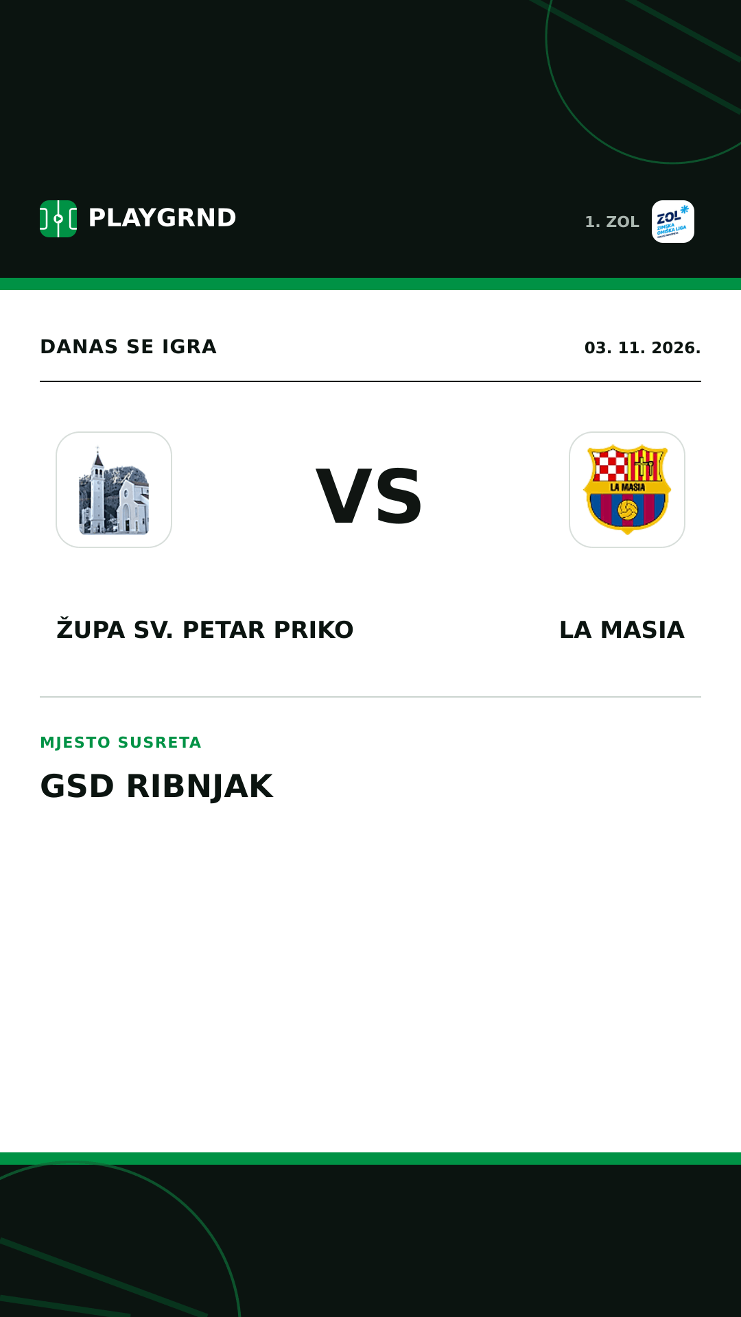 Instagram slika: Župa Sv. Petar Priko vs La Masia