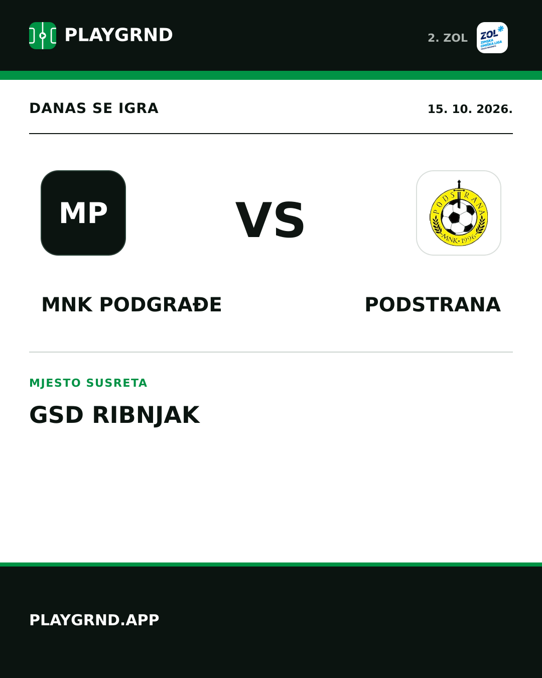 Instagram slika: MNK Podgrađe vs Podstrana