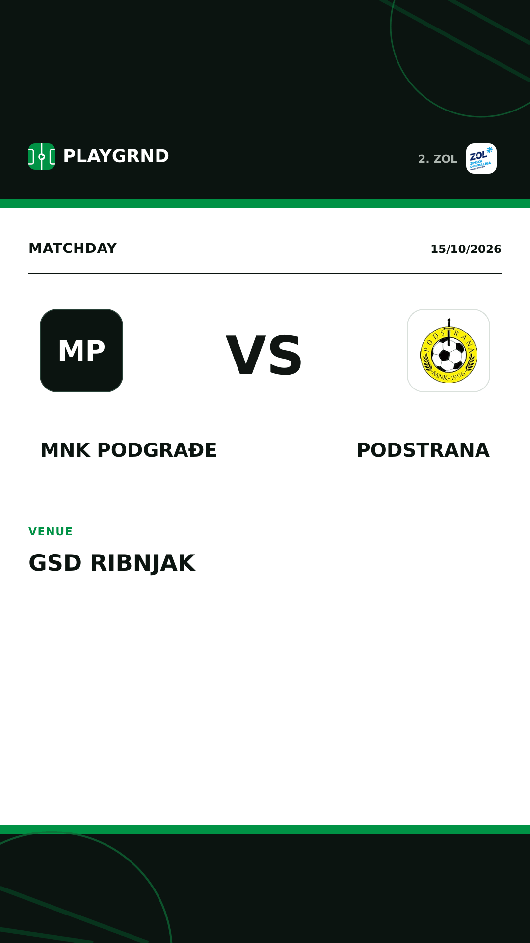 Instagram artwork: MNK Podgrađe vs Podstrana
