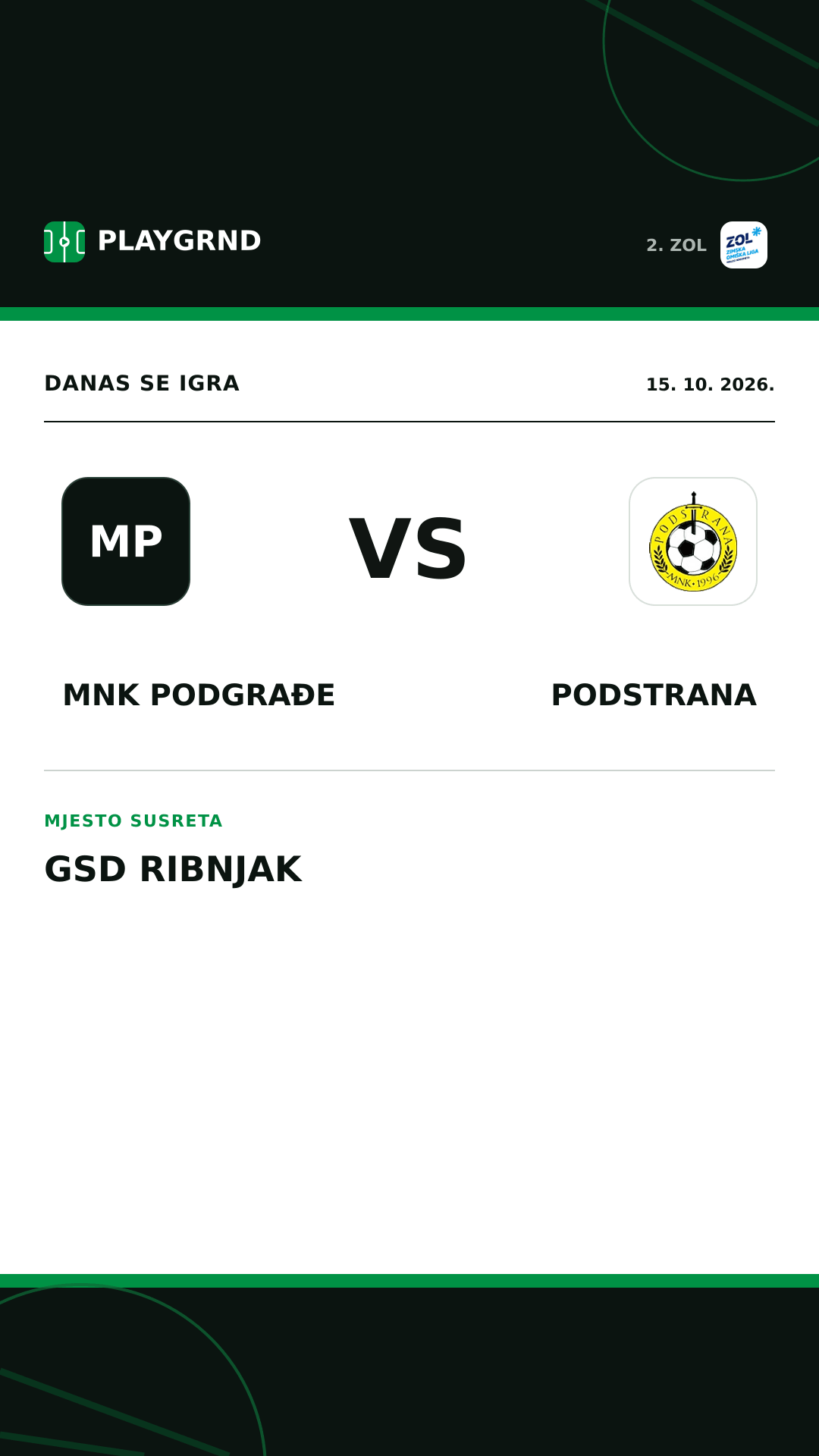 Instagram slika: MNK Podgrađe vs Podstrana