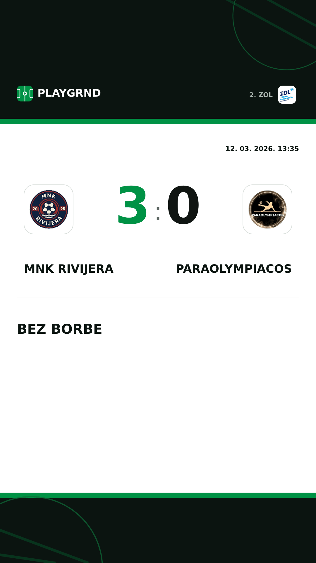 Instagram slika: MNK Rivijera 3:0 Paraolympiacos