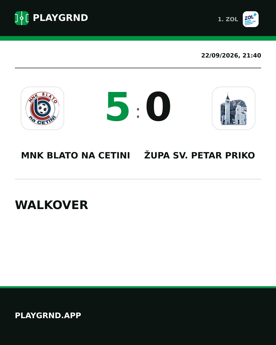 Instagram artwork: MNK Blato na Cetini 5:0 Župa Sv. Petar Priko