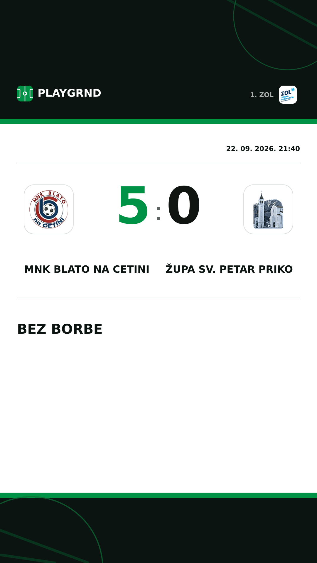 Instagram slika: MNK Blato na Cetini 5:0 Župa Sv. Petar Priko