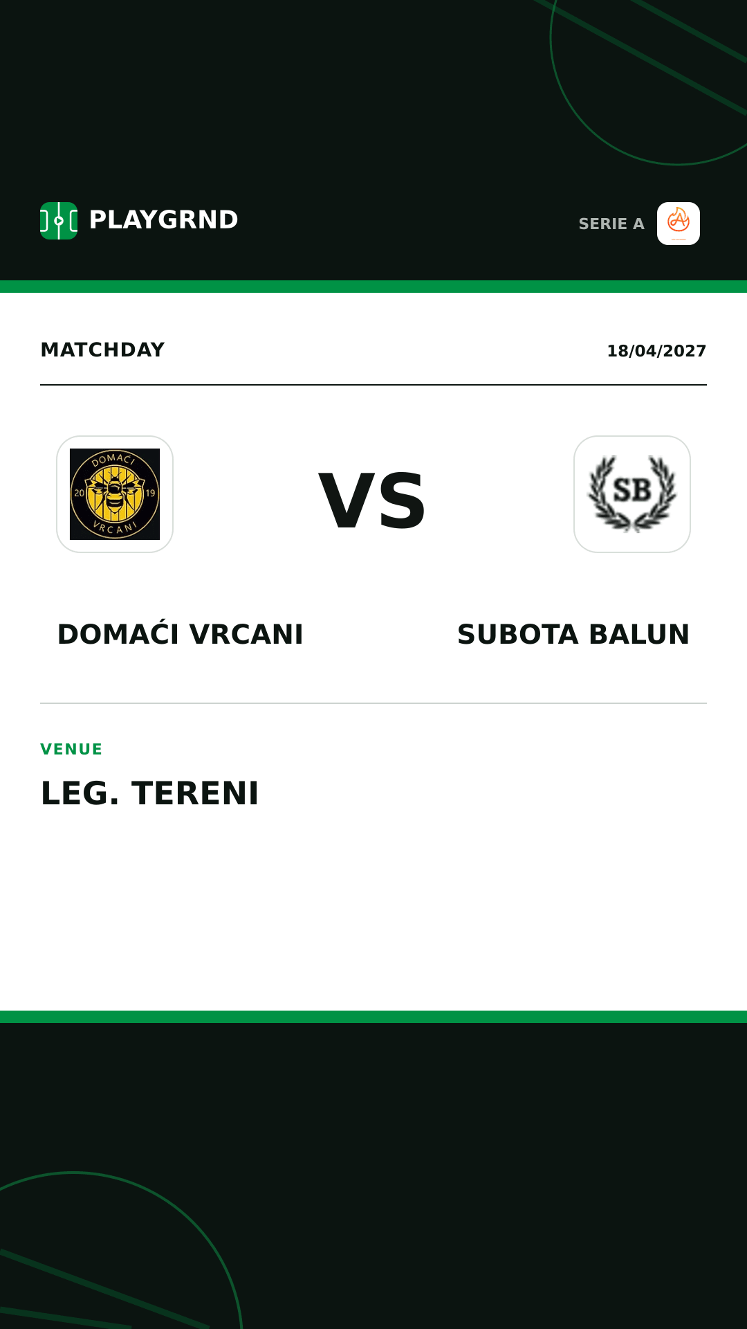 Instagram artwork: Domaći Vrcani vs Subota Balun