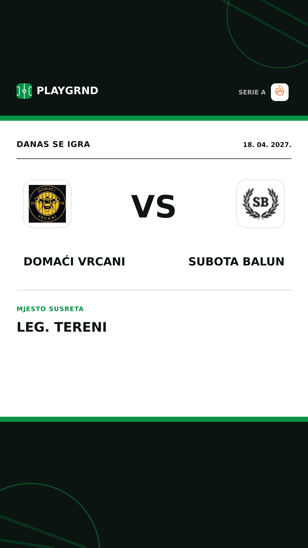 Instagram slika: Domaći Vrcani vs Subota Balun
