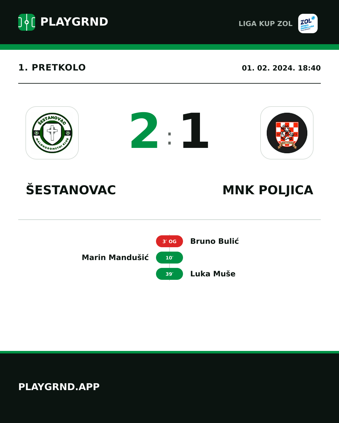 Instagram slika: Šestanovac 2:1 MNK Poljica