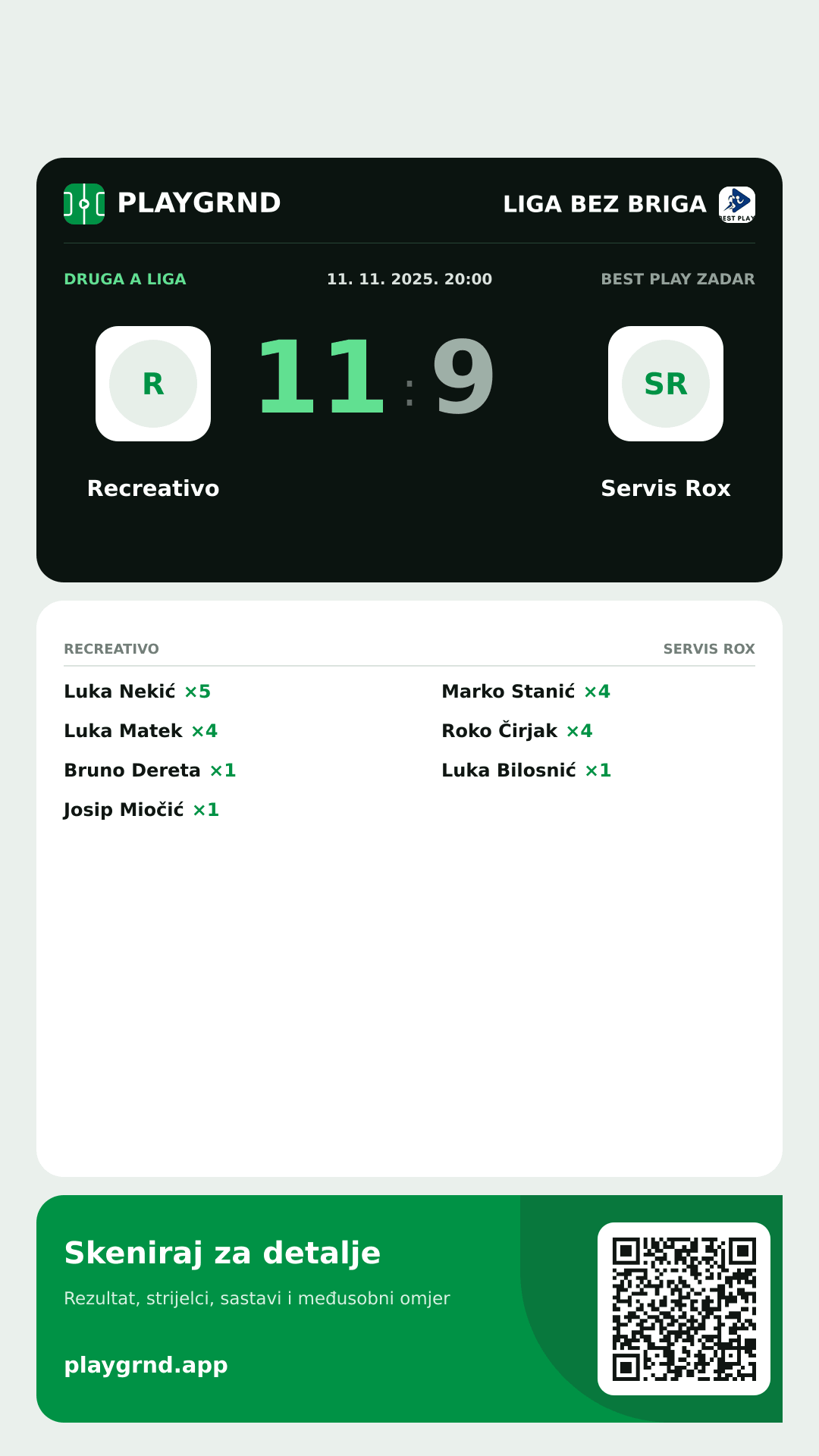 Story slika: Recreativo 11:9 Servis Rox