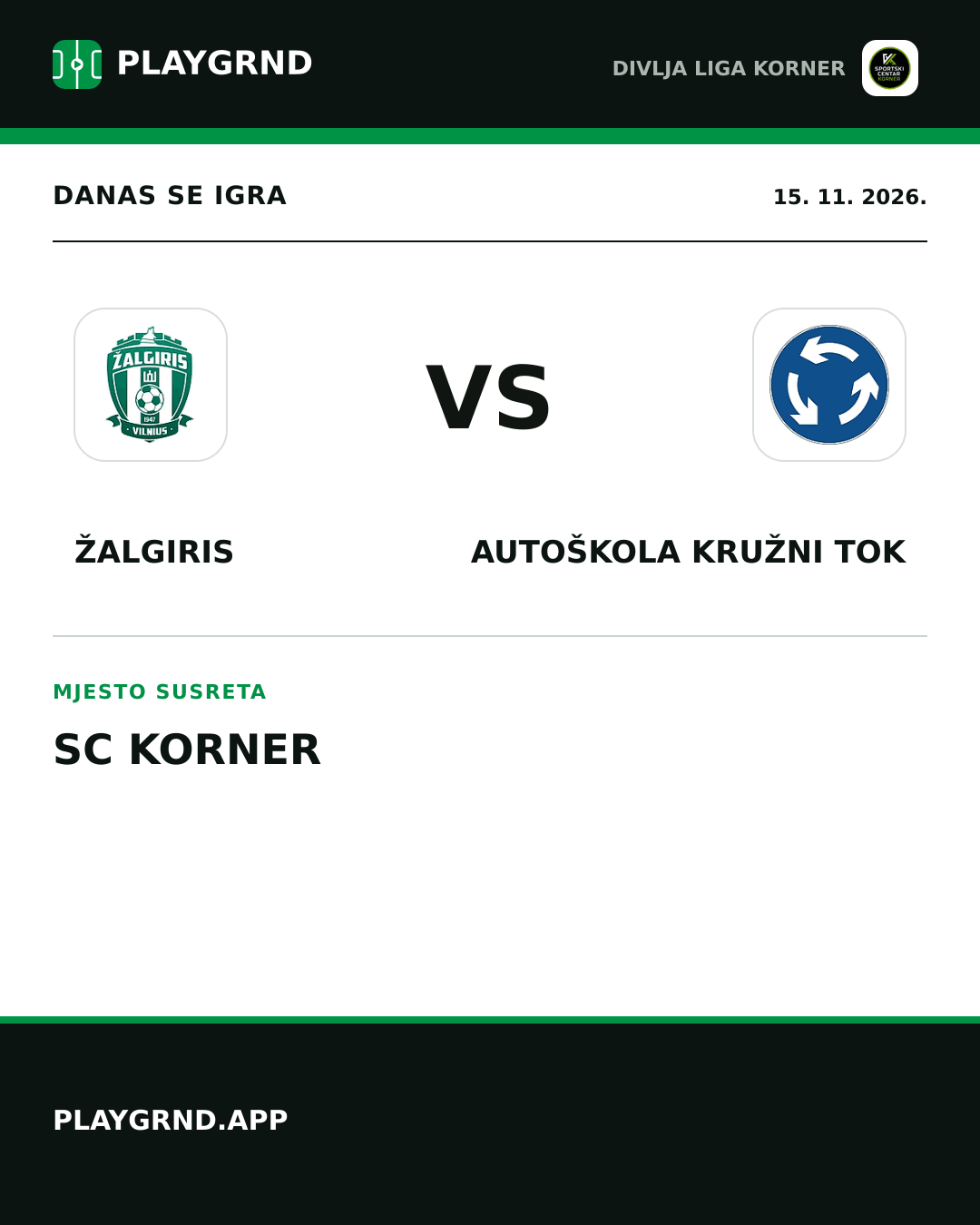 Instagram slika: Žalgiris vs Autoškola Kružni tok