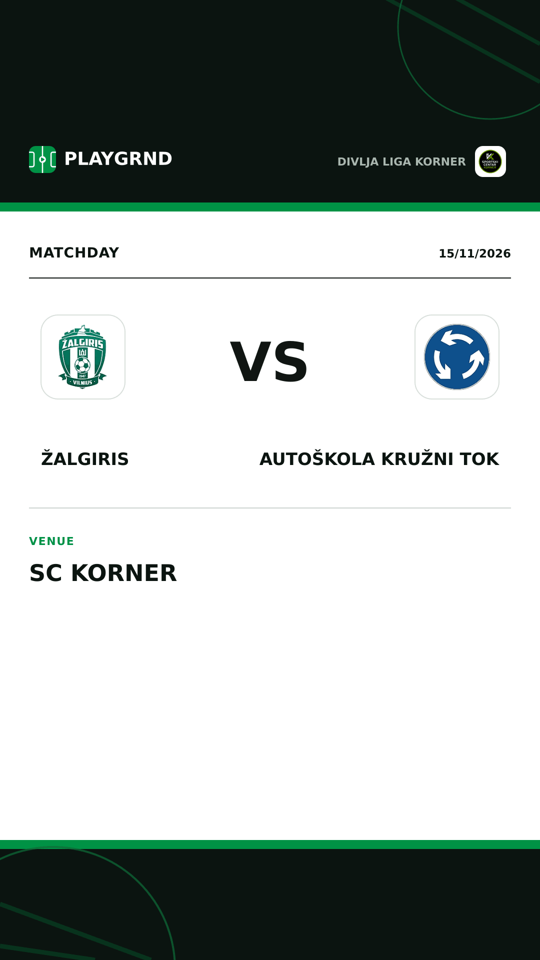 Instagram artwork: Žalgiris vs Autoškola Kružni tok