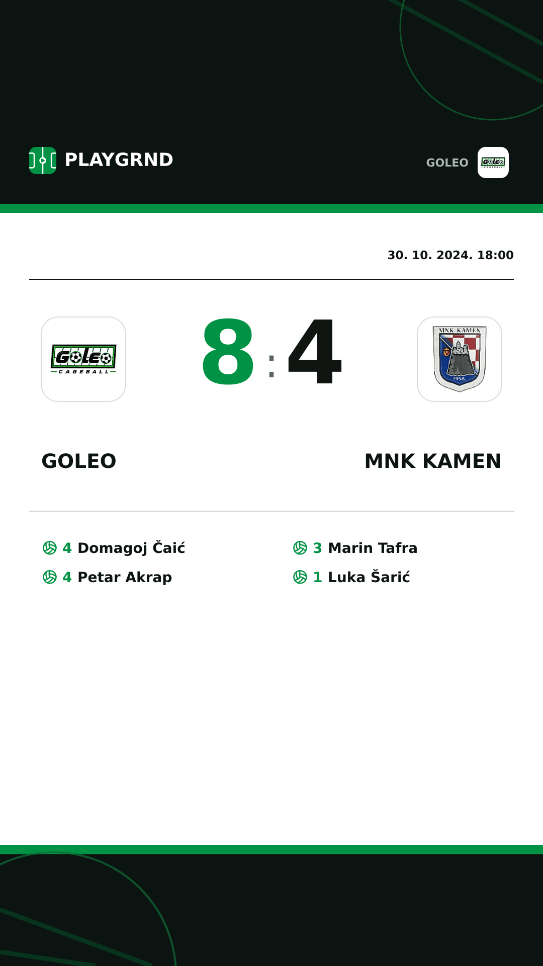 Instagram slika: Goleo 8:4 MNK Kamen