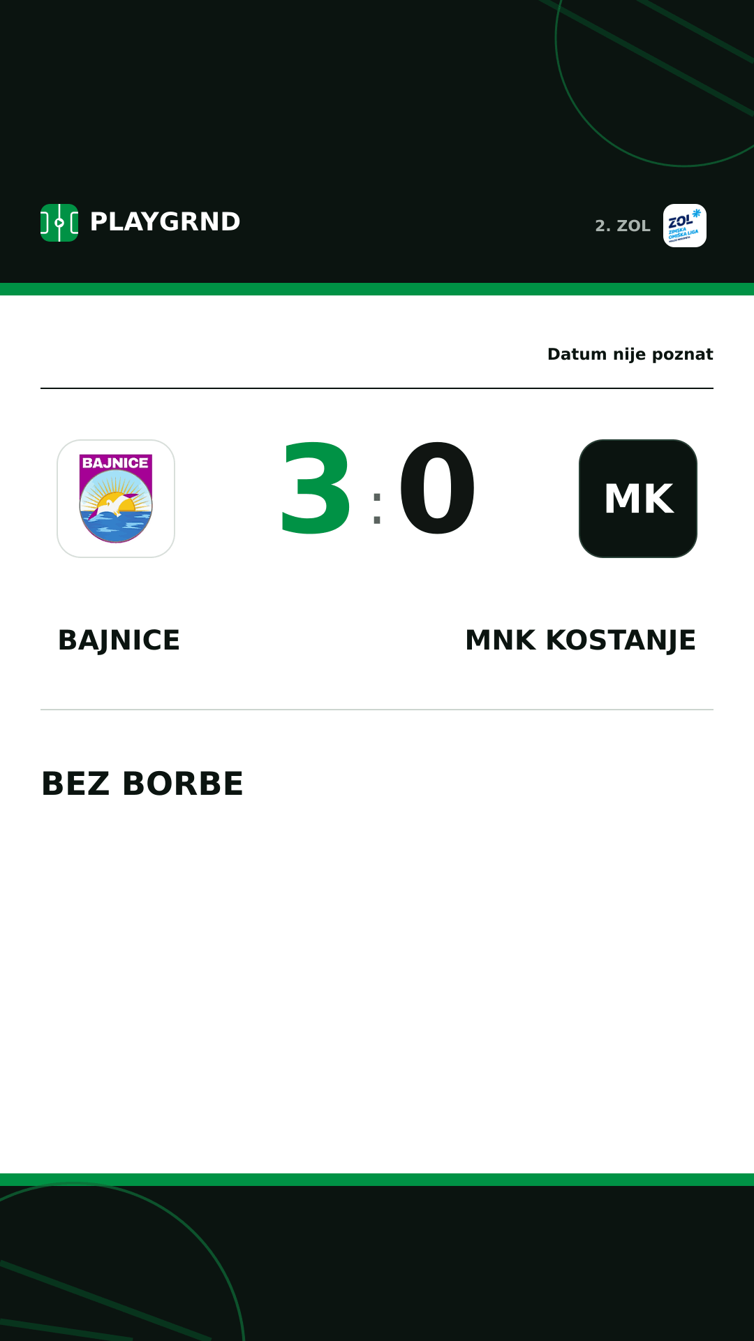 Instagram slika: Bajnice 3:0 MNK Kostanje