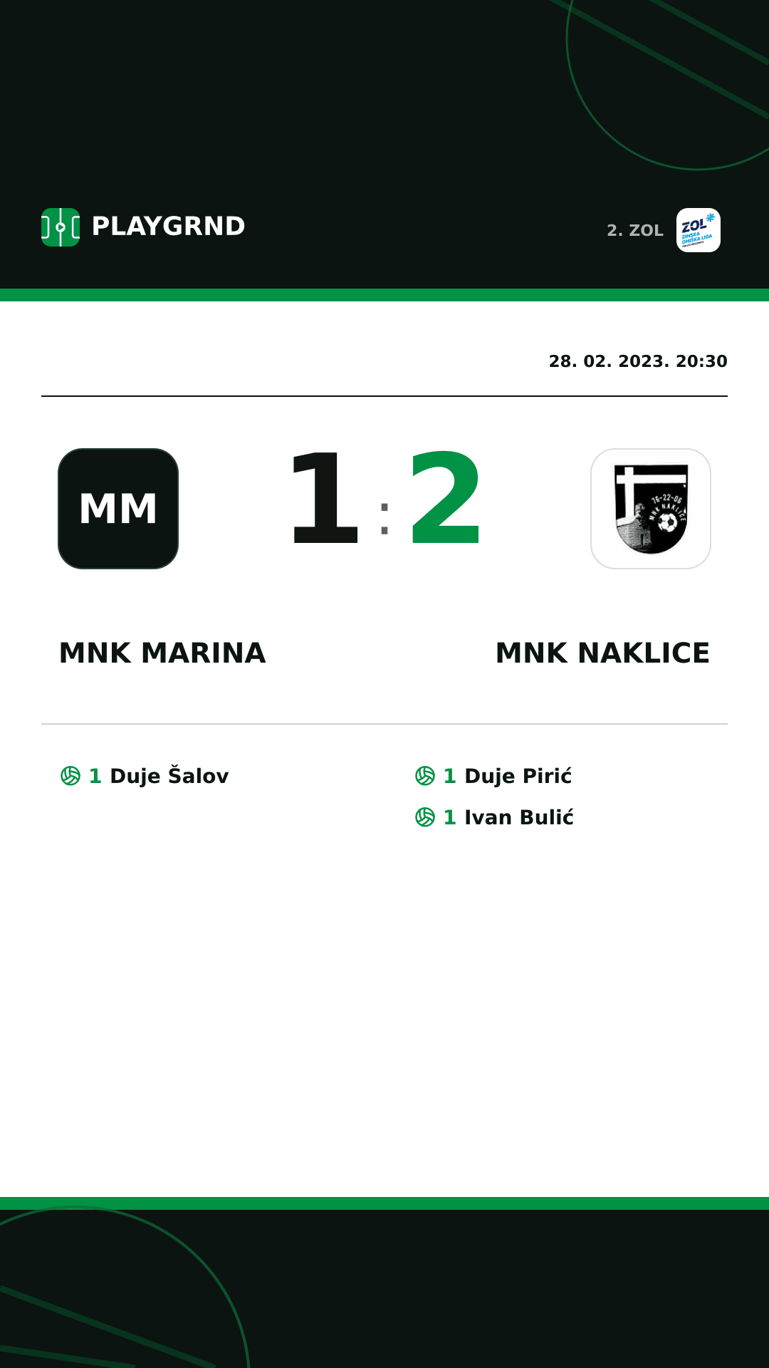 Instagram slika: MNK Marina 1:2 MNK Naklice