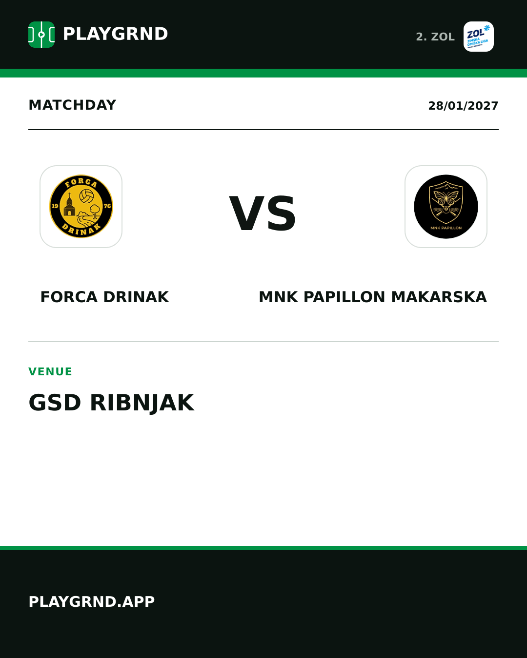 Instagram artwork: Forca Drinak vs MNK Papillon Makarska