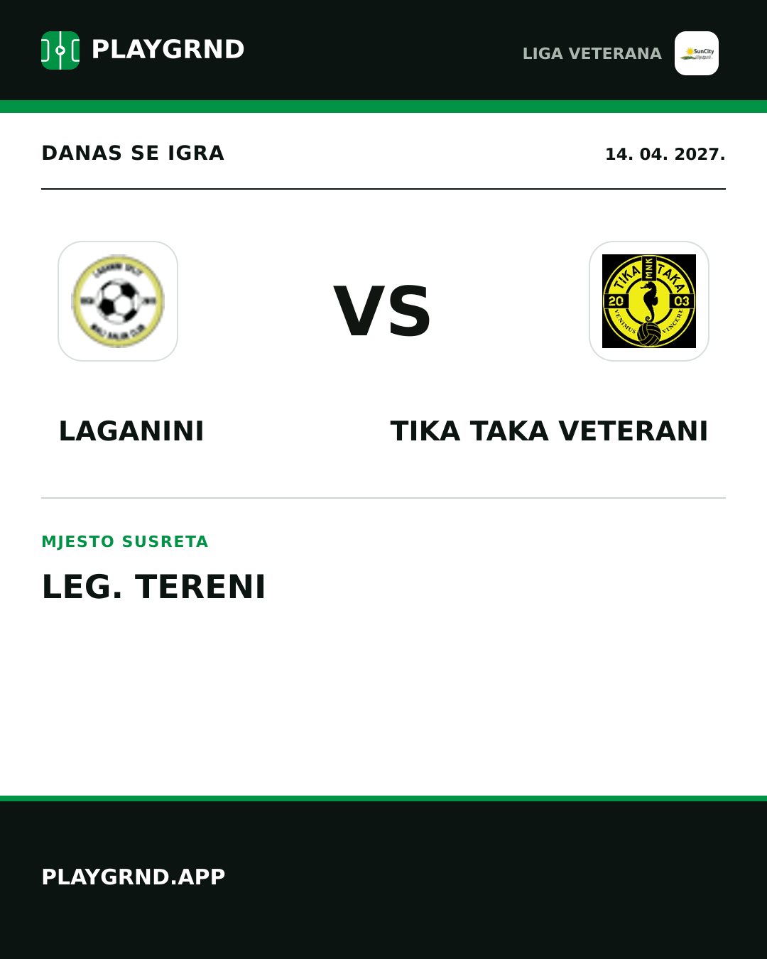 Instagram slika: Laganini vs Tika Taka Veterani