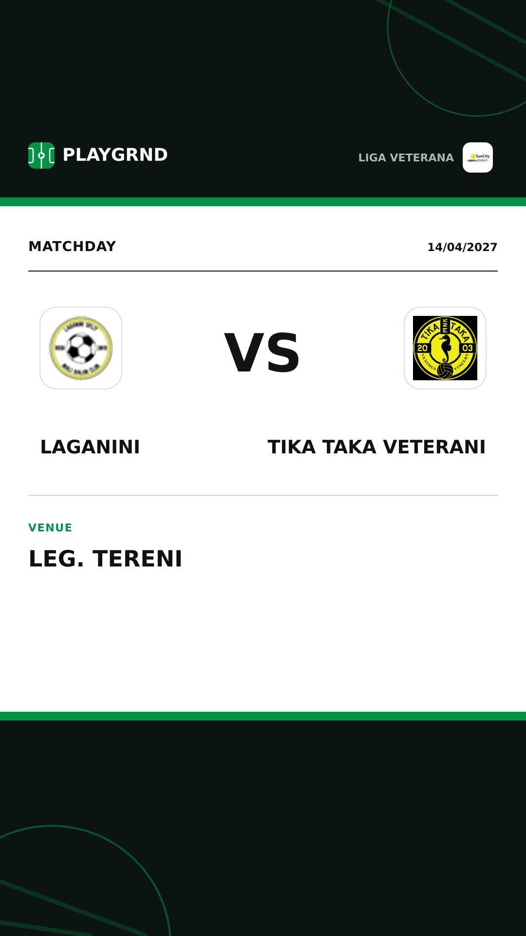 Instagram artwork: Laganini vs Tika Taka Veterani