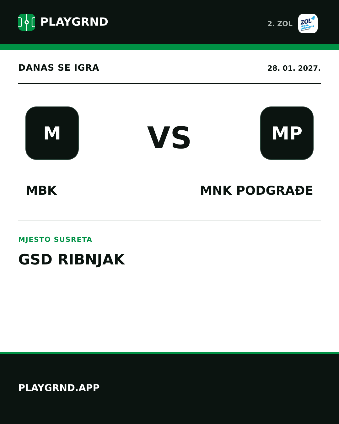 Instagram slika: MBK vs MNK Podgrađe