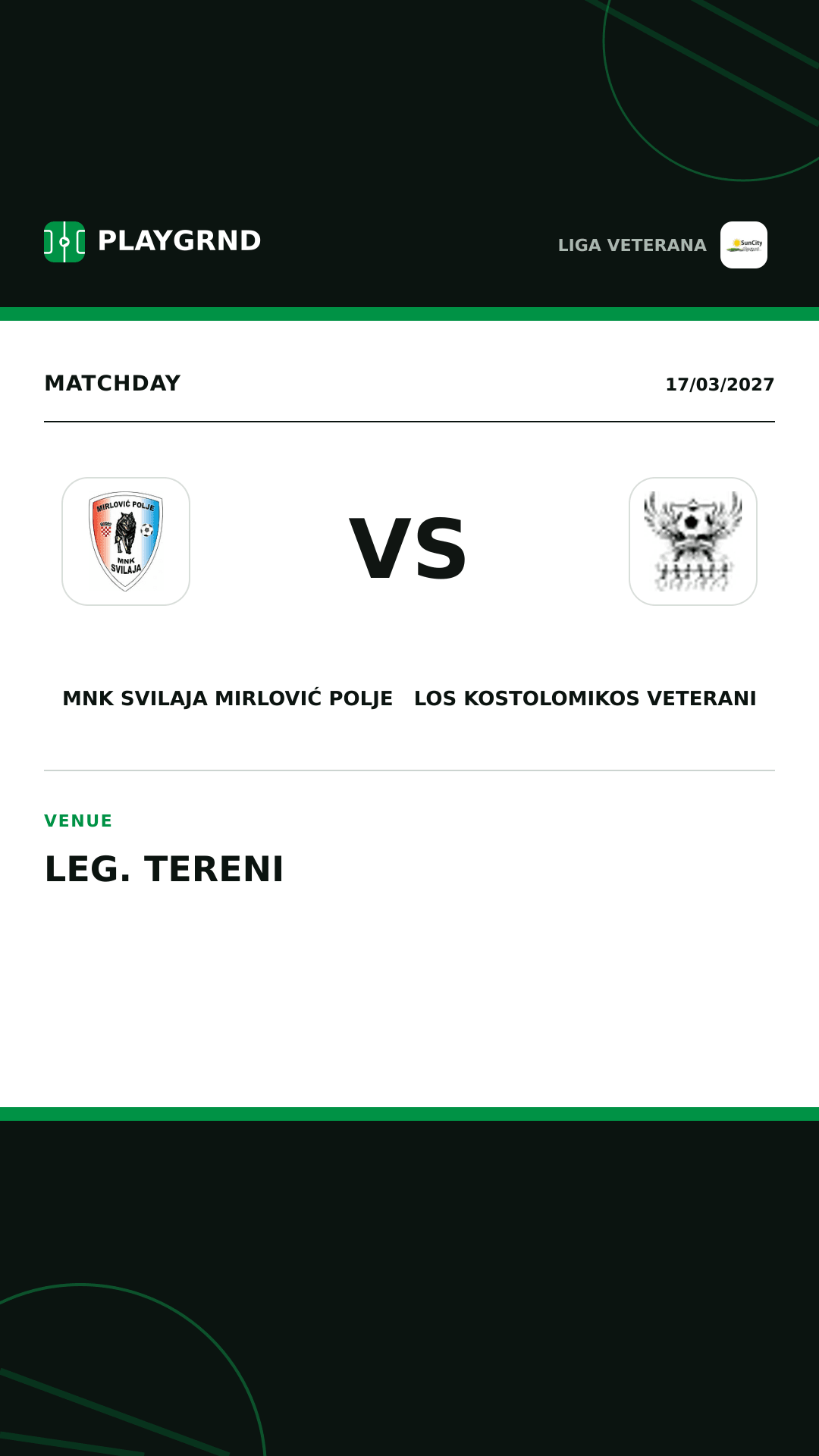 Instagram artwork: MNK Svilaja Mirlović Polje vs Los Kostolomikos Veterani