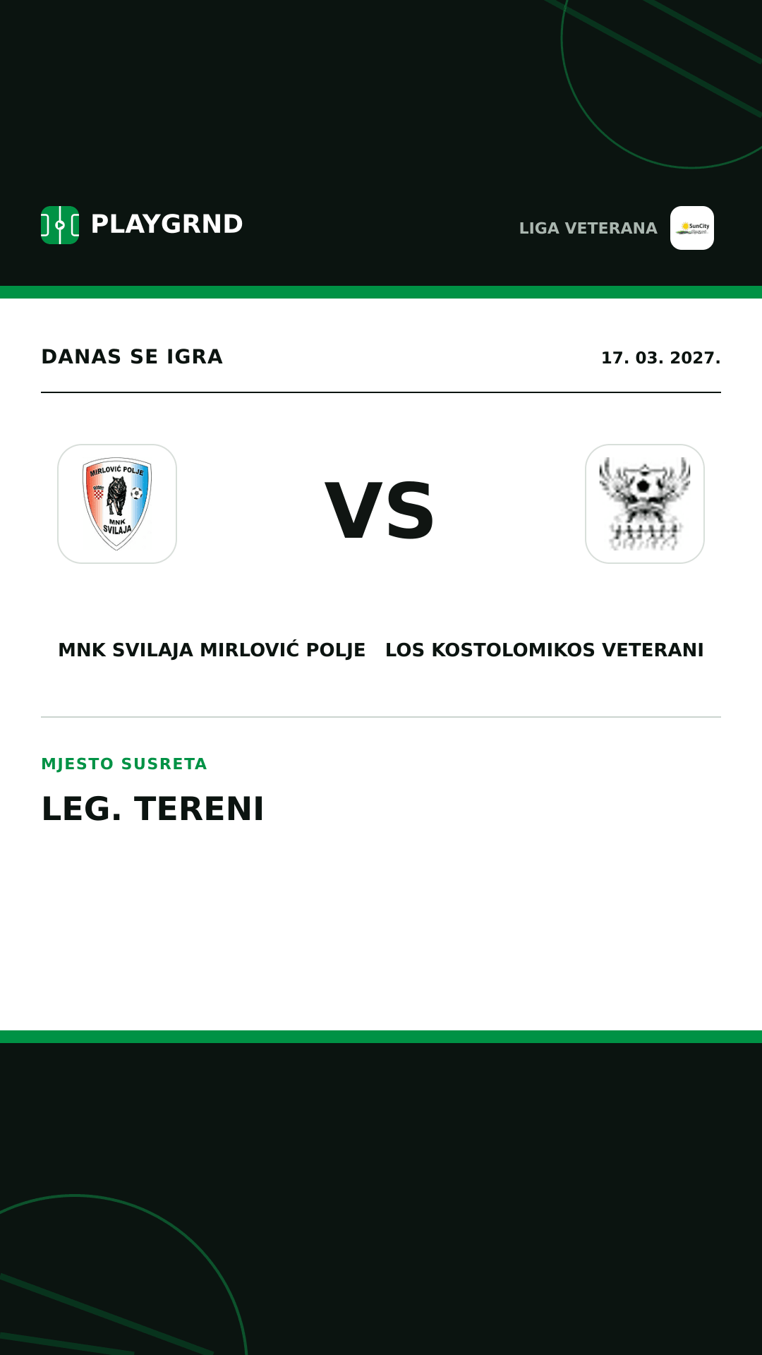 Instagram slika: MNK Svilaja Mirlović Polje vs Los Kostolomikos Veterani