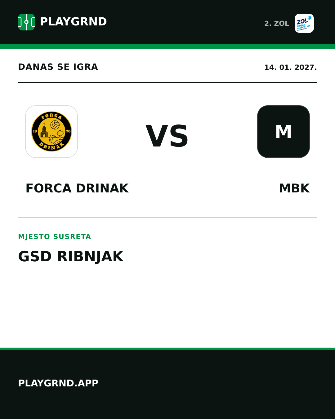 Instagram slika: Forca Drinak vs MBK
